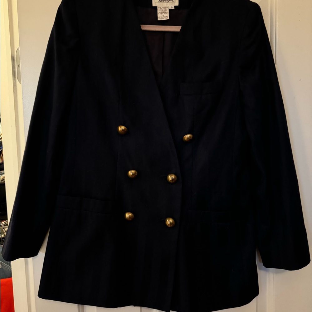 Vintage Double-Breasted Blazer with Gold Buttons